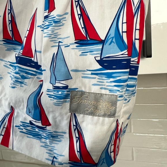 Eleanor Rose Kirby Style Dress w Nautical Boat Theme Blue Red & White 14-16 Girl - Picture 4 of 6